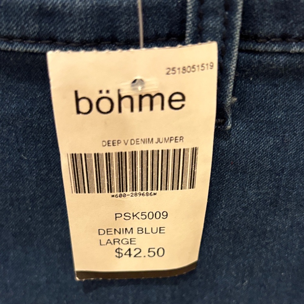 Boheme Deep V-Neck Blue Dress - Picture 2 of 3